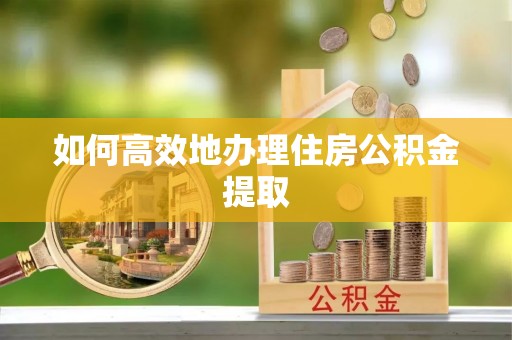 河北如何高效地办理住房公积金提取